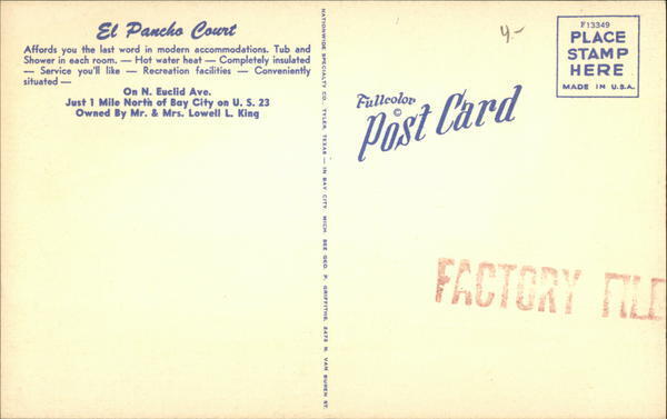El Pancho Motel (Travel Inn) - Vintage Postcard (newer photo)